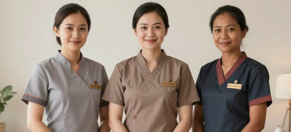 Diverse team of professional massage therapists in Ipoh spa