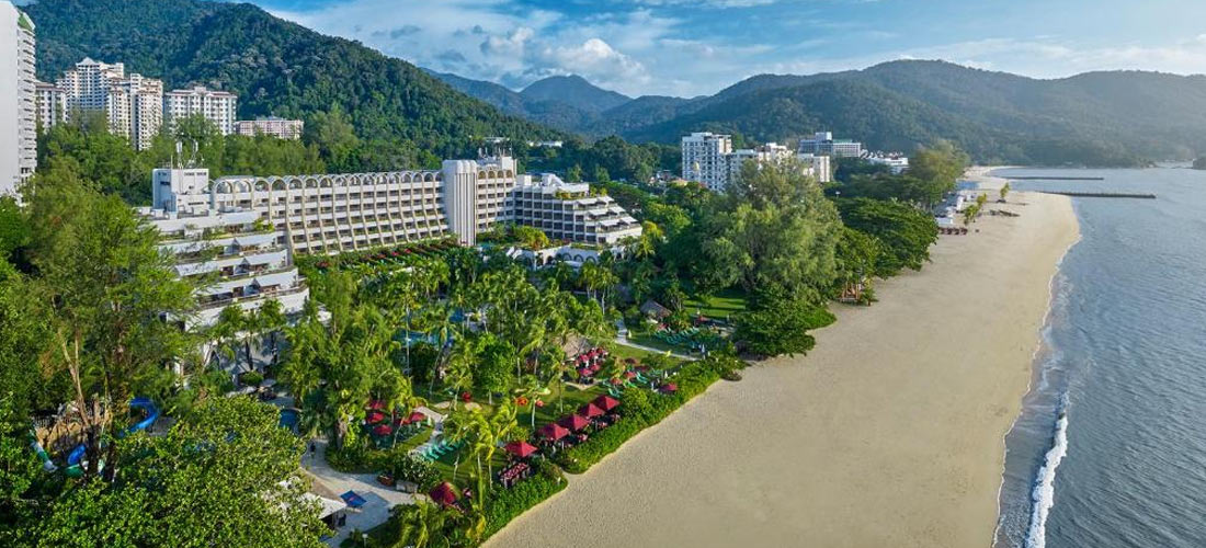 Batu Ferringhi beach resort strip in Penang