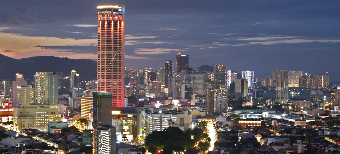 Modern Penang cityscape showing urban development