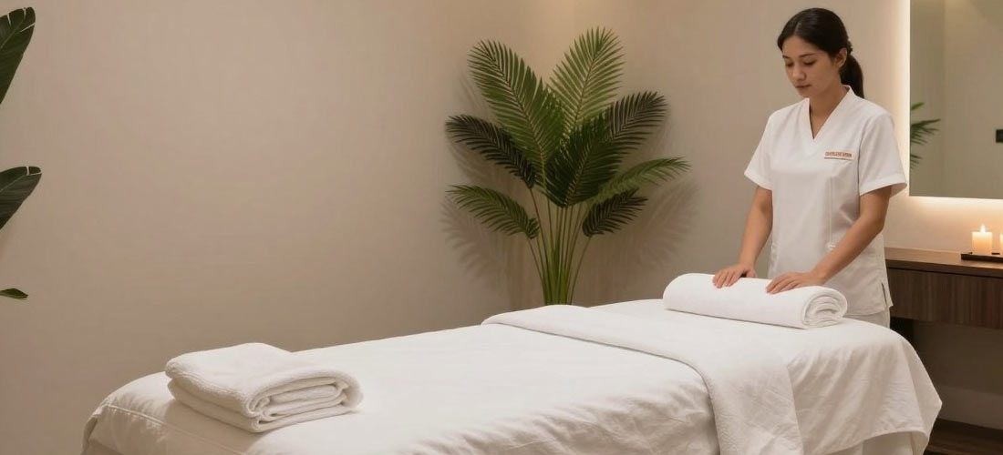 Professional b2b massage experience in luxury room provided facility Sarawak